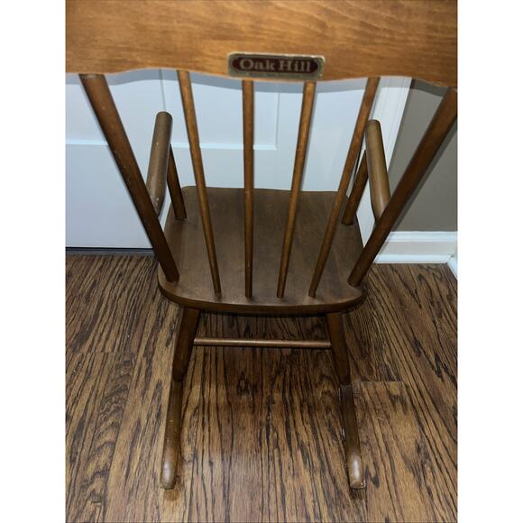 Vintage OAK HILL USA Rustic Country Maple Wood CHILD Mini Rocking Chair - Picture 3 of 9